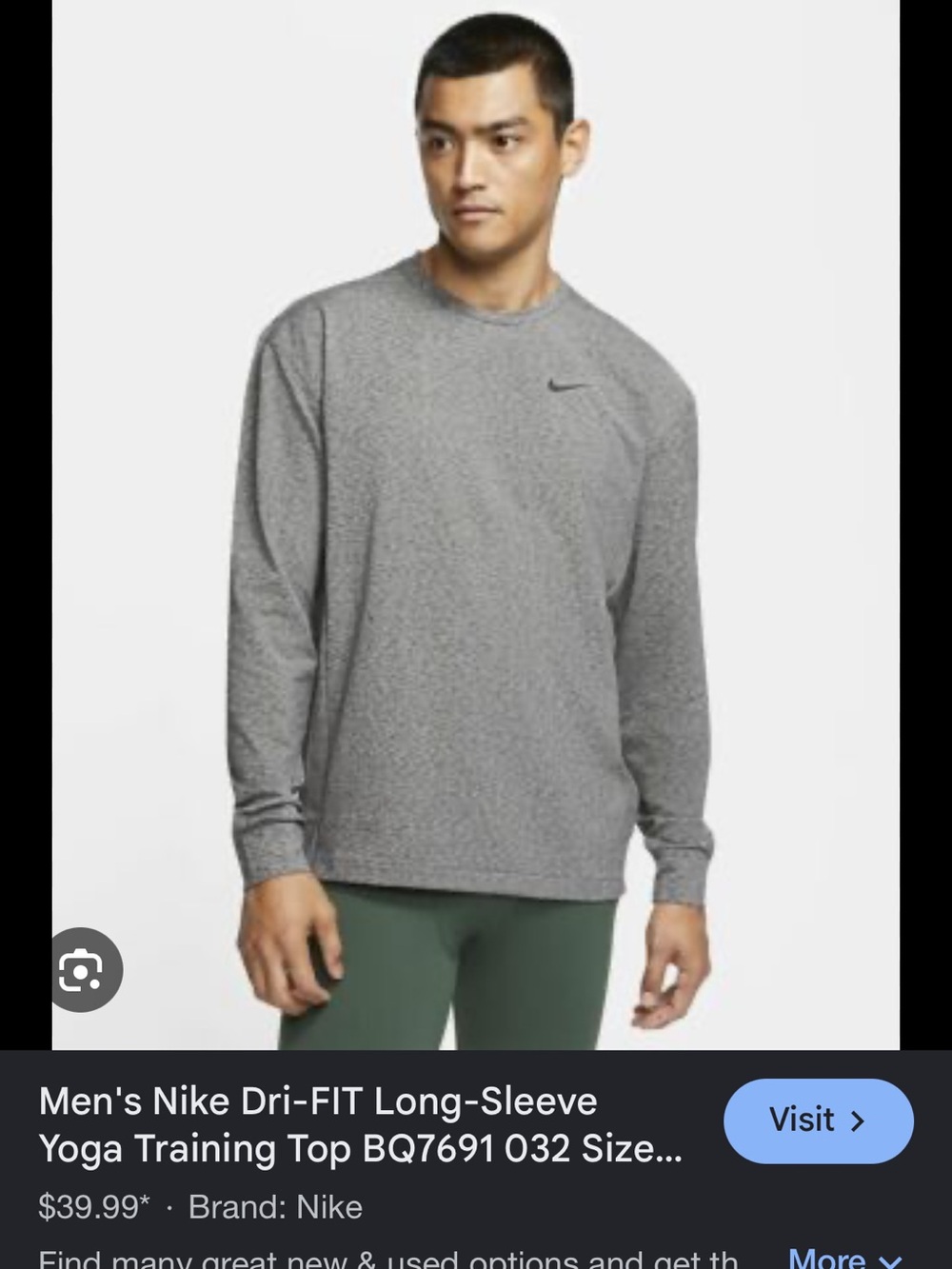 Nike Long-Sleeve Dri-FIT Training Top - Heather Gray